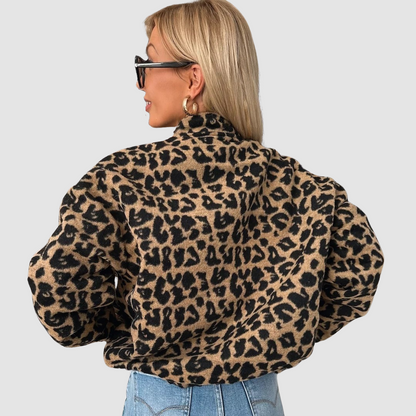 Vonda – Leopard Print Button-Up Jacket