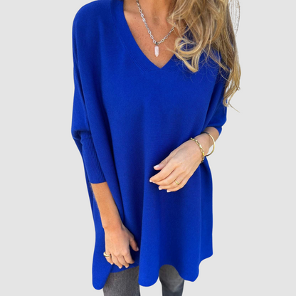 Natalia – Oversized V-Neck Knit Sweater