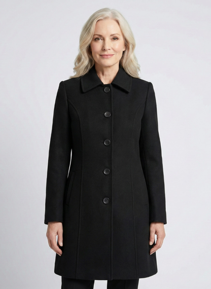 Yvonne – Tailored Button-Front Elegant Coat