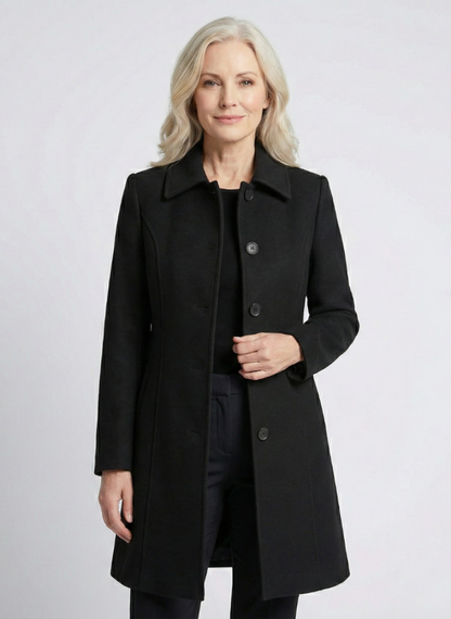 Yvonne – Tailored Button-Front Elegant Coat