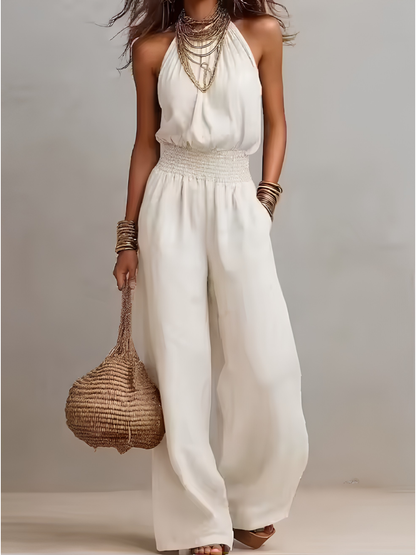 Barbara – Halter Neck Wide-Leg Jumpsuit