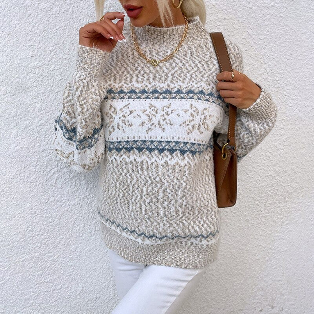 Vivien – Nordic Snowflake Knit Sweater