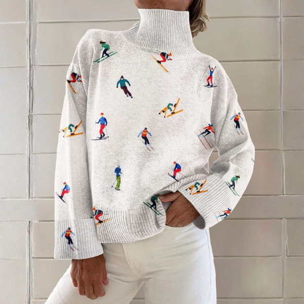 Isadora – Skier Print Turtleneck Sweater