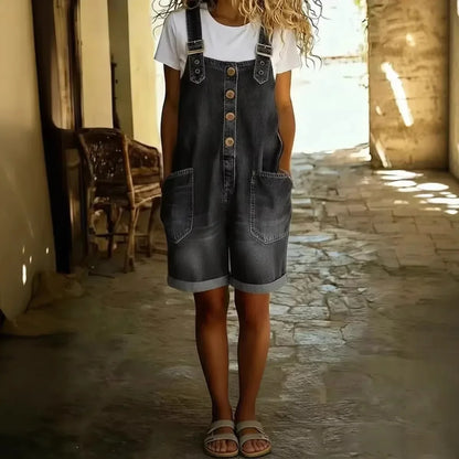 Carleen – Denim-Look Short Overalls