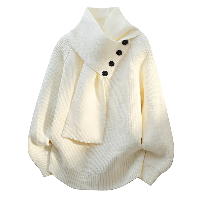 Kendra – Scarf-Neck Knit Sweater