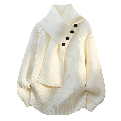 Kendra – Scarf-Neck Knit Sweater