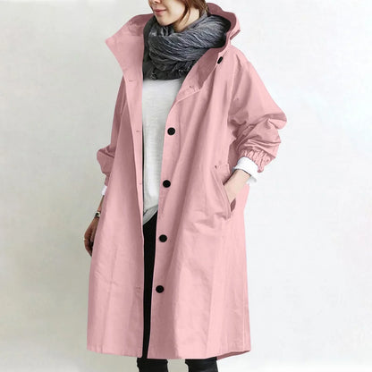 Sarah – Hooded Longline Relaxed Trench Coat