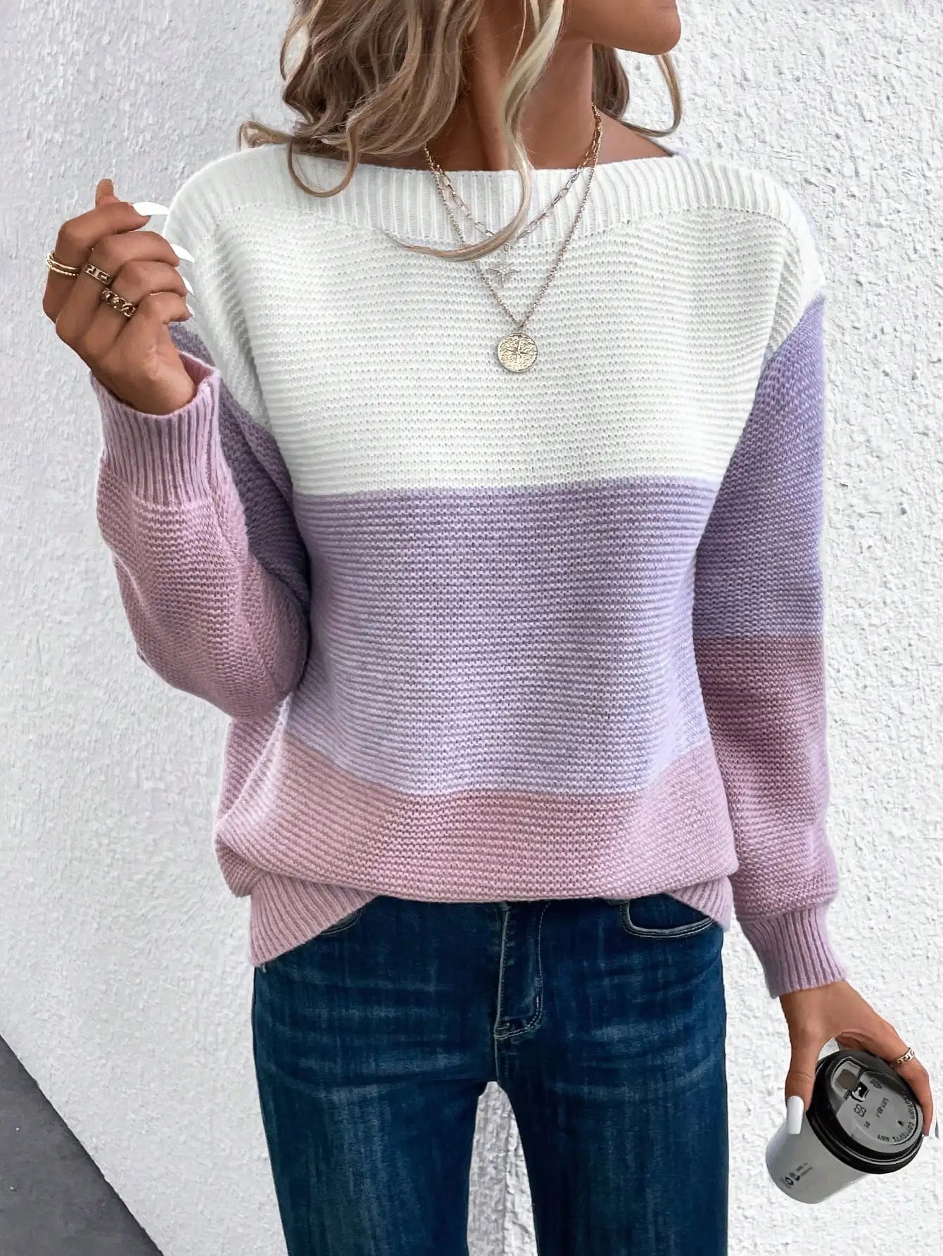 Sonia – Color Block Knit Sweater