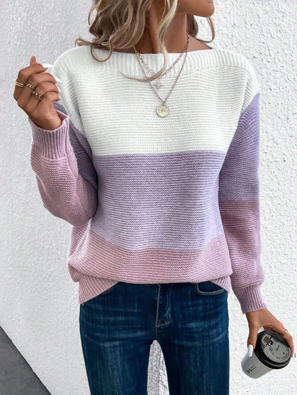 Sonia – Color Block Knit Sweater
