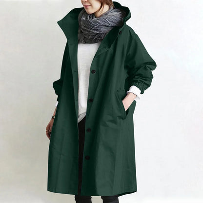 Sarah – Hooded Longline Relaxed Trench Coat