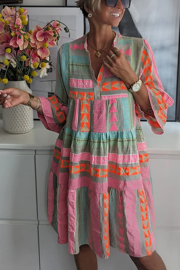 Nadia | Patterned Flowing Midi Dress