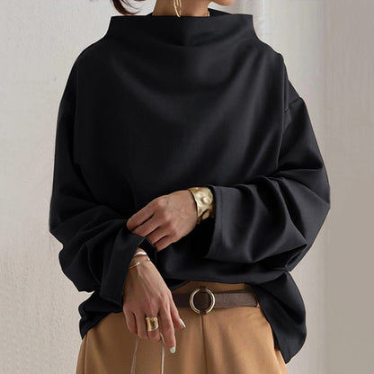Katherine – Oversized High-Neck Relaxed Top