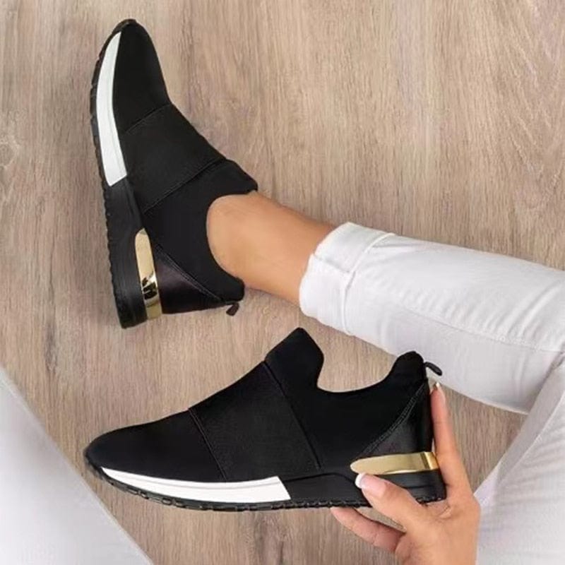 Alicia – Slip-On Sneakers with Gold Detail