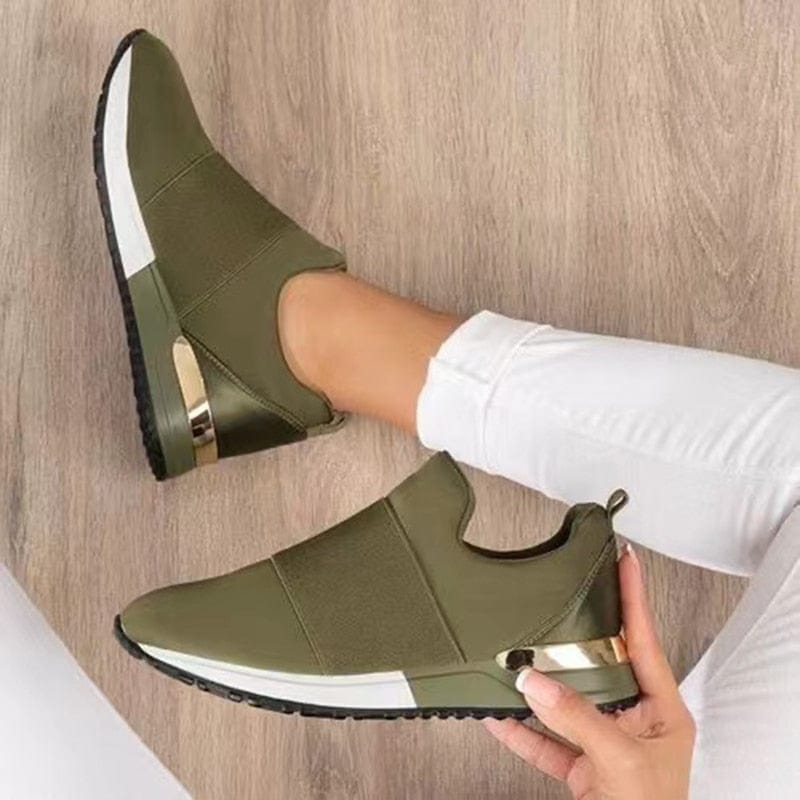 Alicia – Slip-On Sneakers with Gold Detail