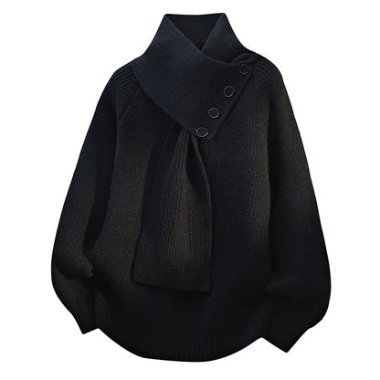 Kendra – Scarf-Neck Knit Sweater