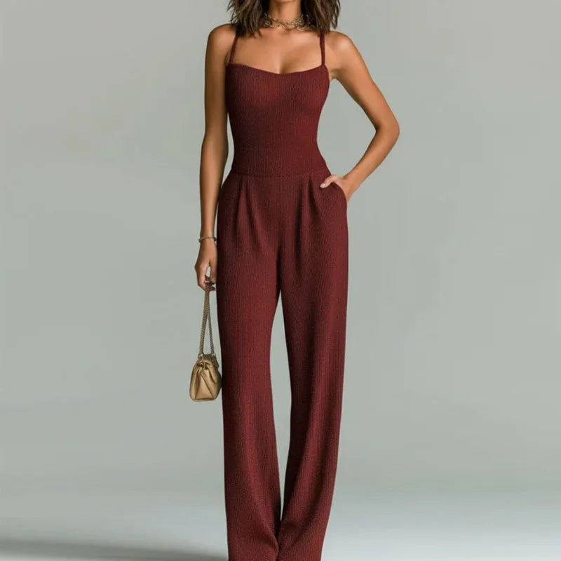 Regina – Wide-Leg Spaghetti Strap Jumpsuit