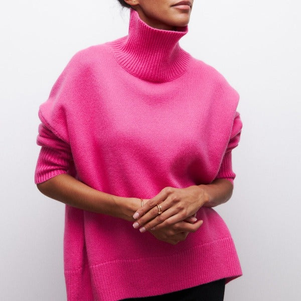 Lillian – Oversized Turtleneck Knit Sweater
