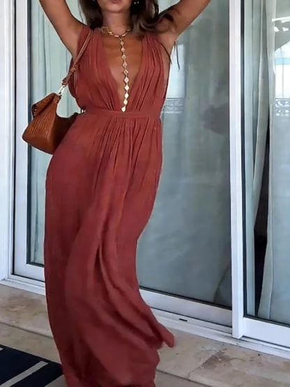 Sondra – Deep V Wide-Leg Elegant Jumpsuit