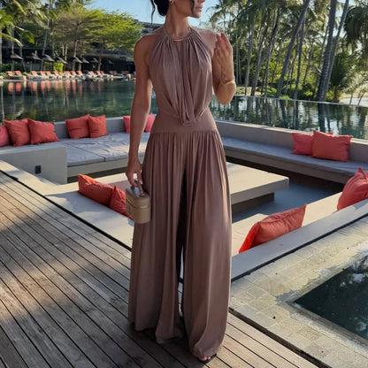 Imogene – Halter Neck Wide Leg Jumpsuit