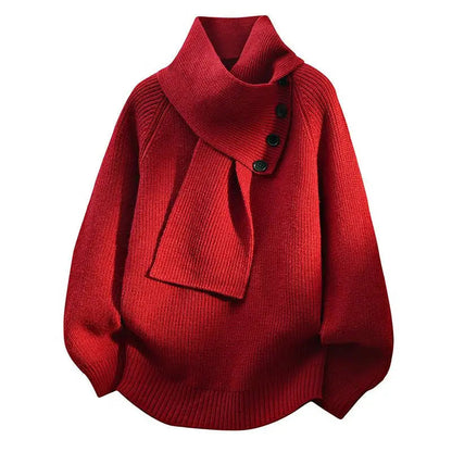 Kendra – Scarf-Neck Knit Sweater
