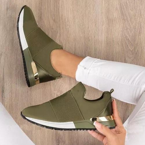 Alicia – Slip-On Sneakers with Gold Detail