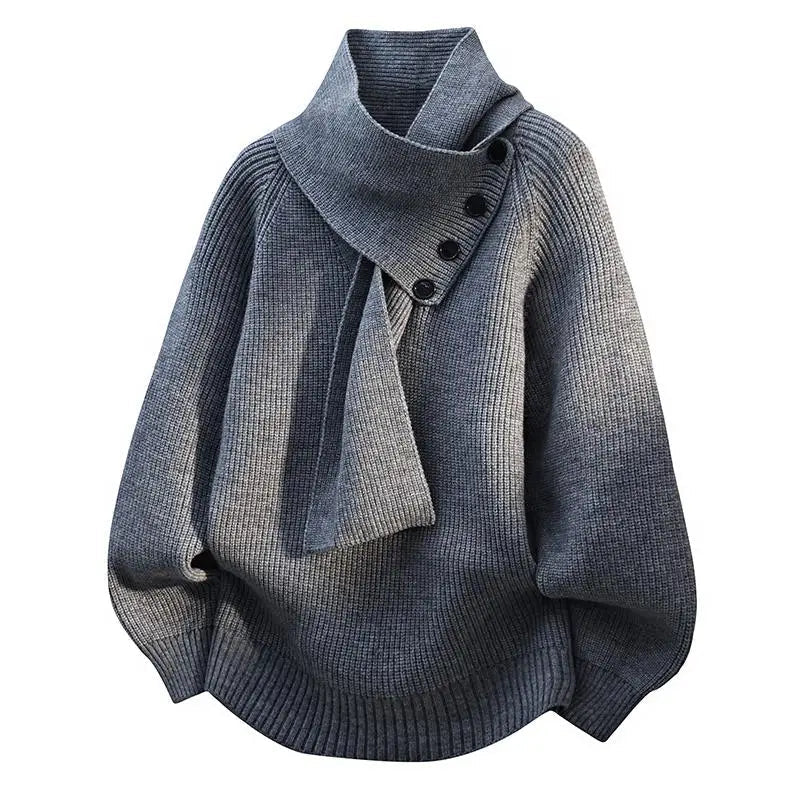 Kendra – Scarf-Neck Knit Sweater