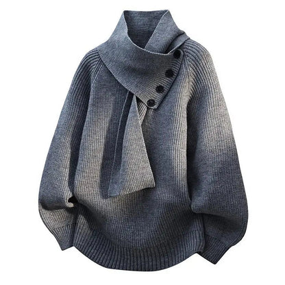Kendra – Scarf-Neck Knit Sweater