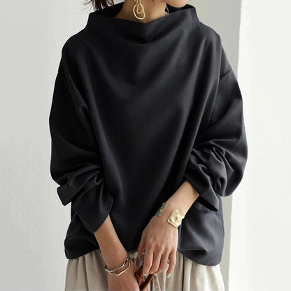 Katherine – Oversized High-Neck Relaxed Top