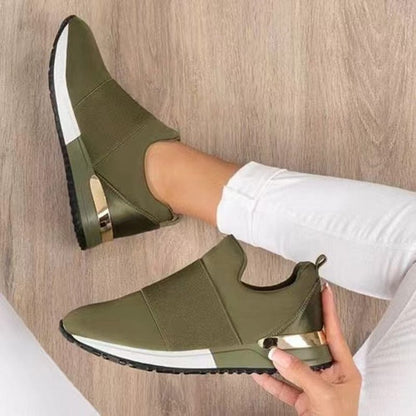 Alicia – Slip-On Sneakers with Gold Detail