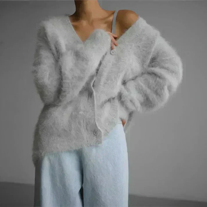 Margarita – Fluffy Oversized Button-Up Cardigan