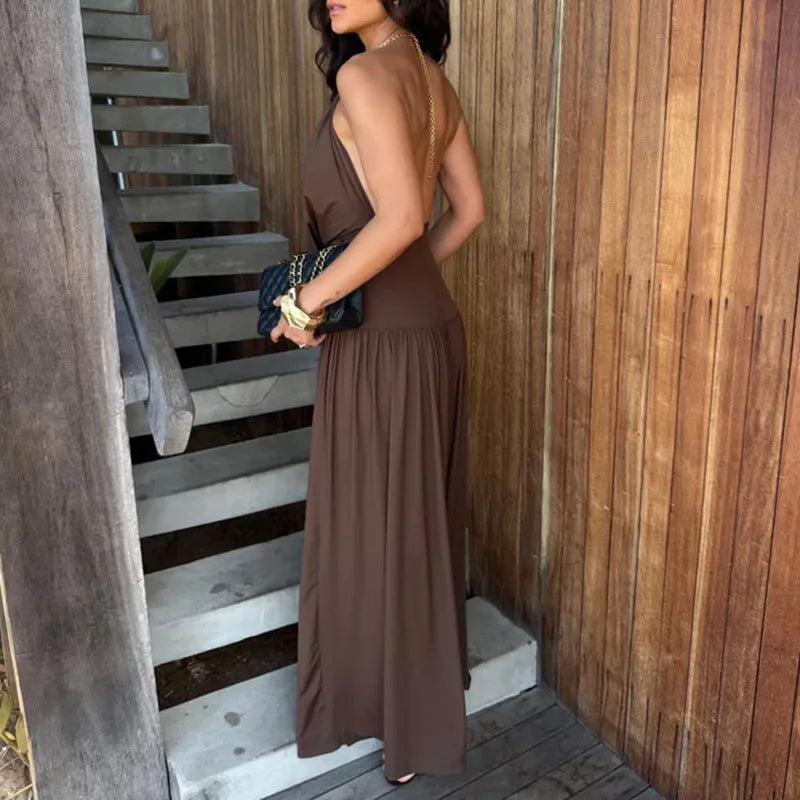 Imogene – Halter Neck Wide Leg Jumpsuit