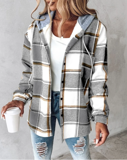 Julie – Plaid Flannel-Look Hooded Jacket