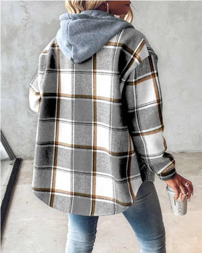 Julie – Plaid Flannel-Look Hooded Jacket