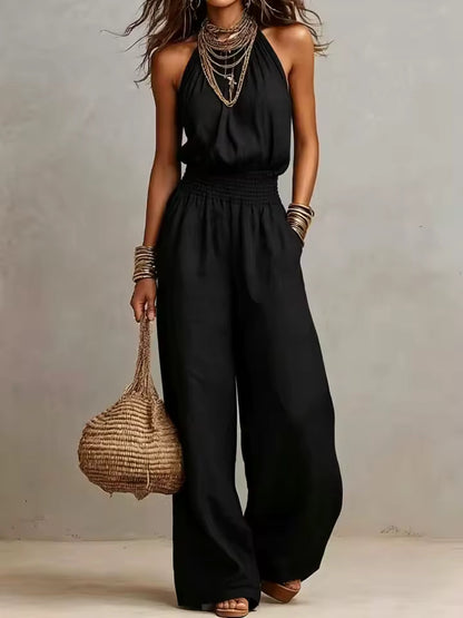 Barbara – Halter Neck Wide-Leg Jumpsuit