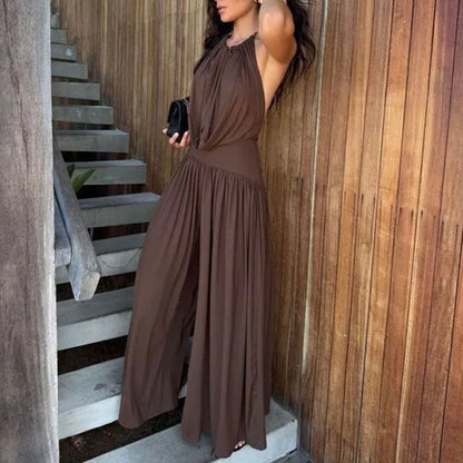Imogene – Halter Neck Wide Leg Jumpsuit