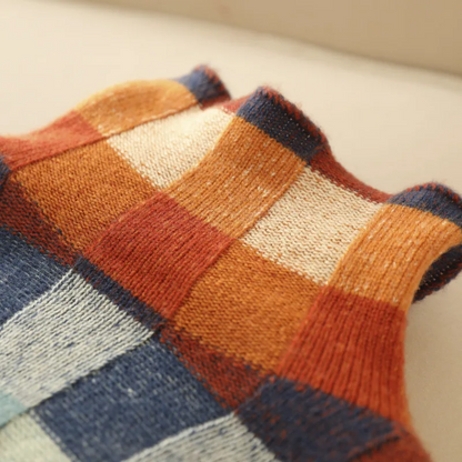 Irene – Retro Check Turtleneck Sweater
