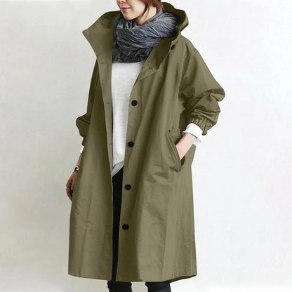 Sarah – Hooded Longline Relaxed Trench Coat
