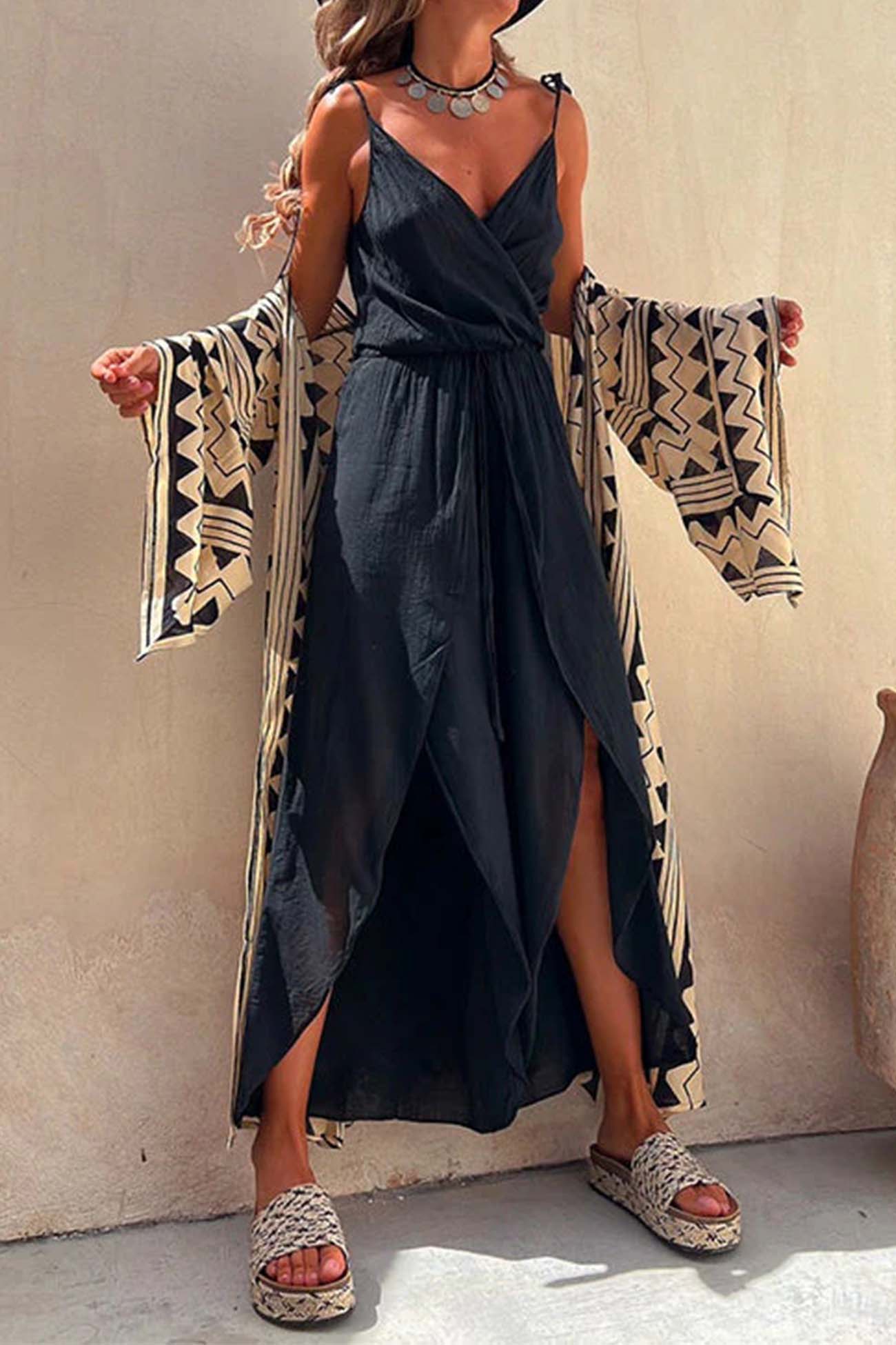 Andrea – Wrap Maxi Dress with Slit