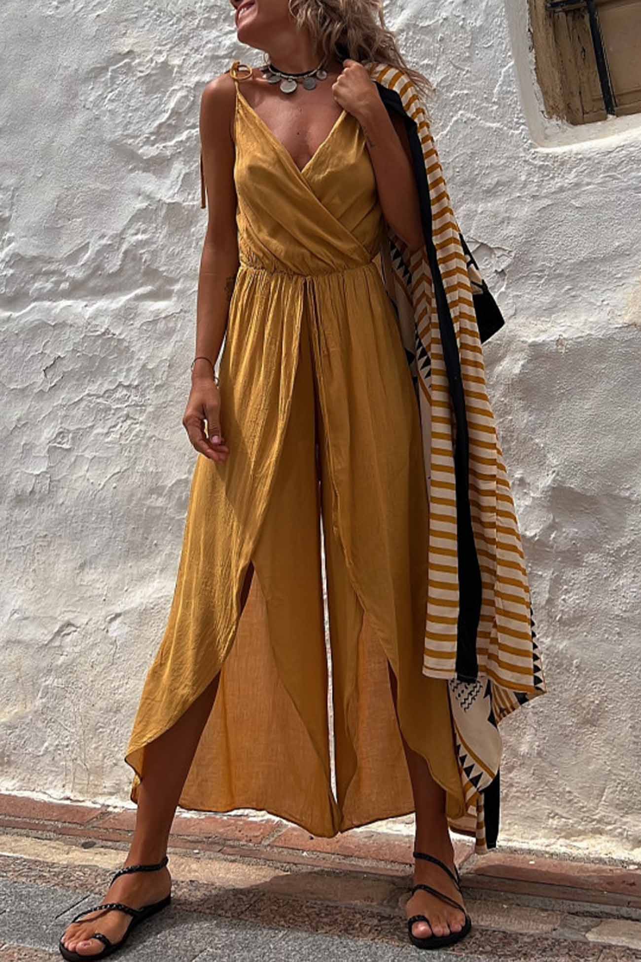 Andrea – Wrap Maxi Dress with Slit