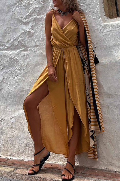 Andrea – Wrap Maxi Dress with Slit