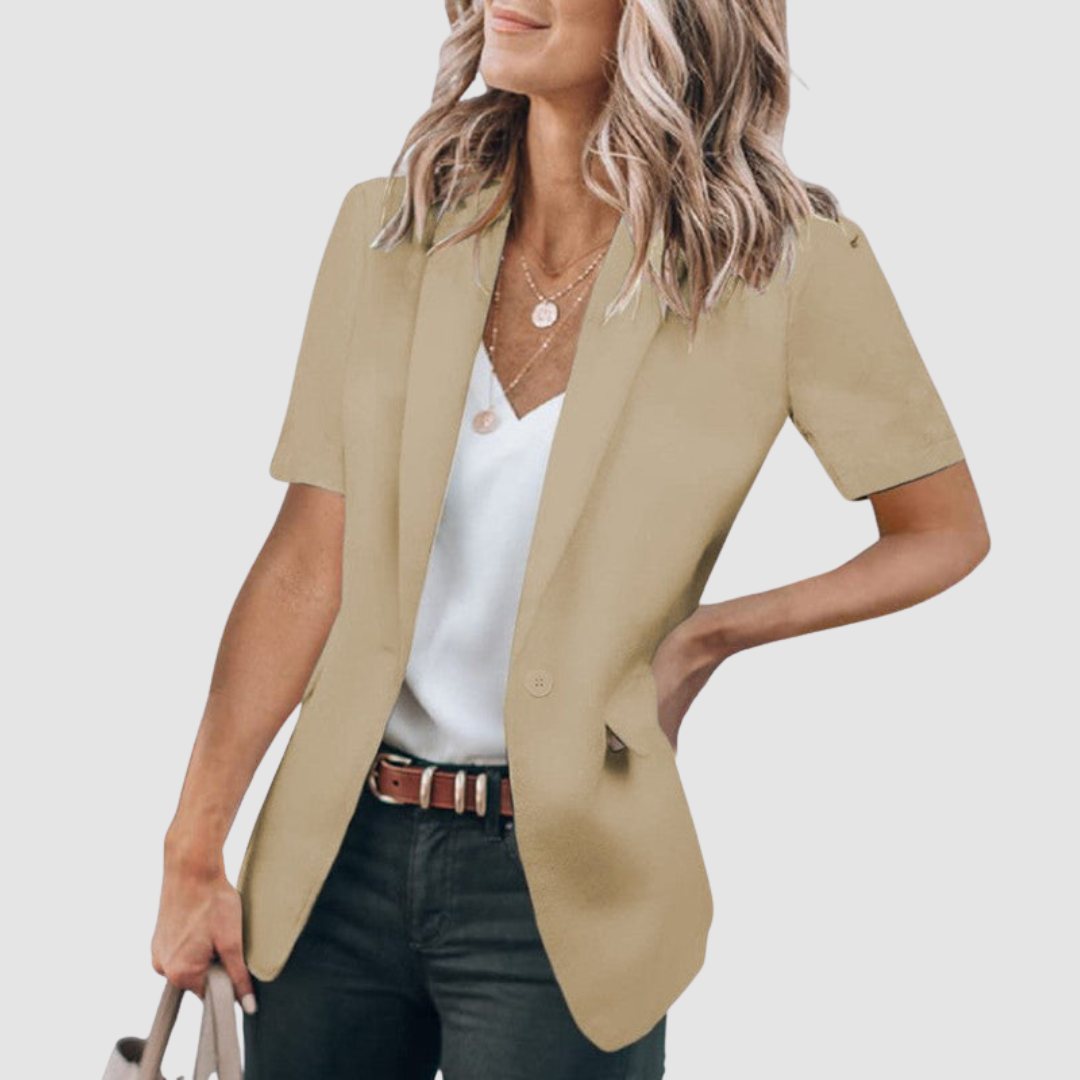 Lori – Short Sleeve Open Front Blazer