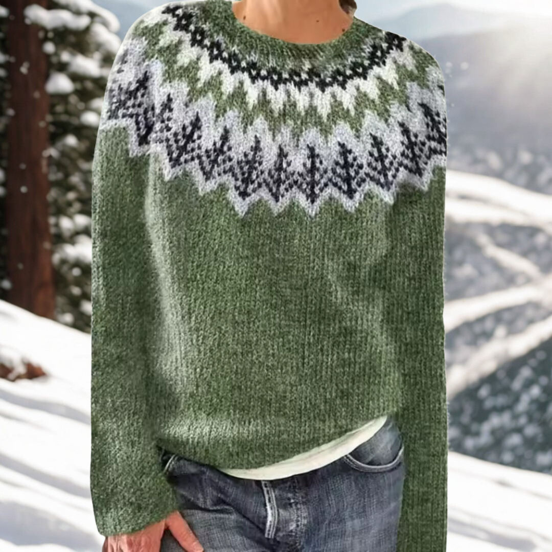 Charlotte – Nordic Knit Sweater with Winter Pattern