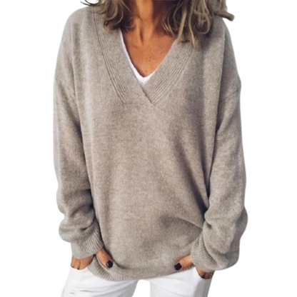 Josie – V-Neck Relaxed Knit Sweater