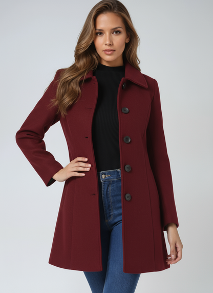 Yvonne – Tailored Button-Front Elegant Coat
