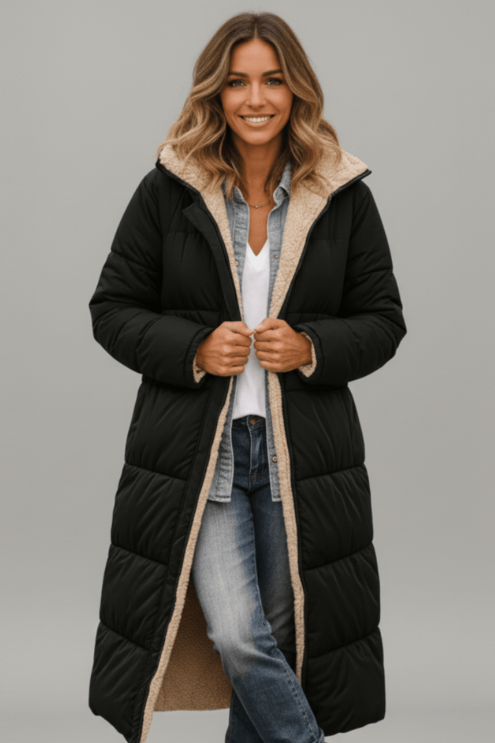 Deborah – Longline Quilted Puffer Coat