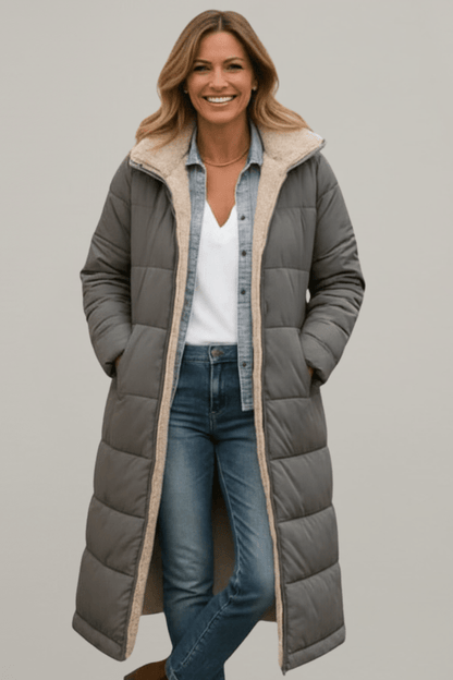 Deborah – Longline Quilted Puffer Coat