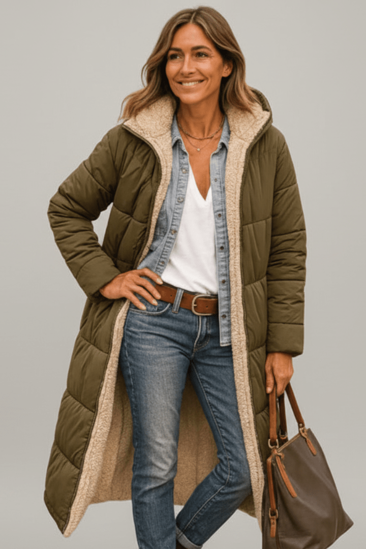 Deborah – Longline Quilted Puffer Coat