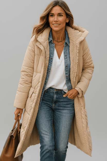Deborah – Longline Quilted Puffer Coat