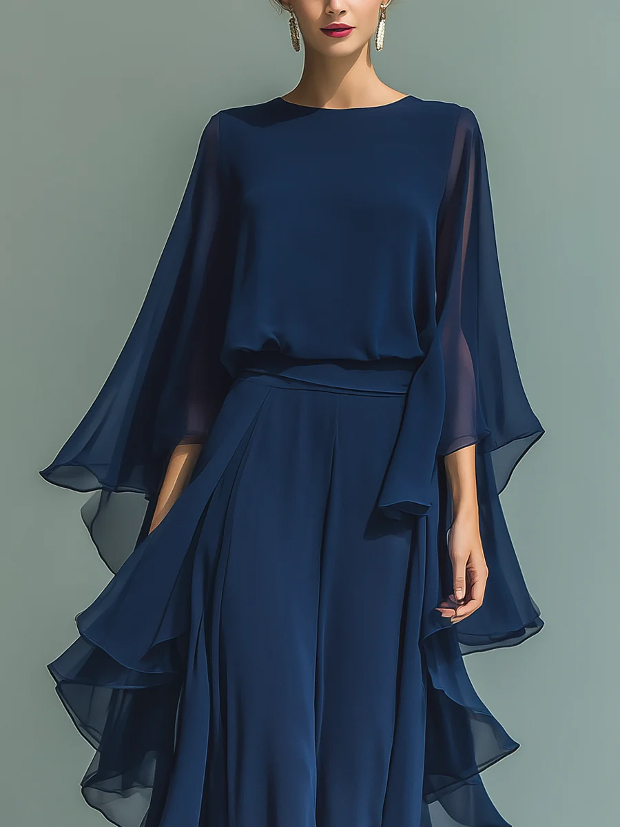 Emelia | Cape-Sleeve Evening Jumpsuit