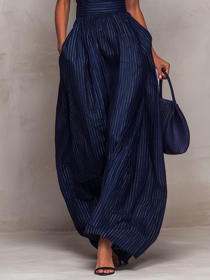 Maria – Elegant Wide-Leg Striped Jumpsuit